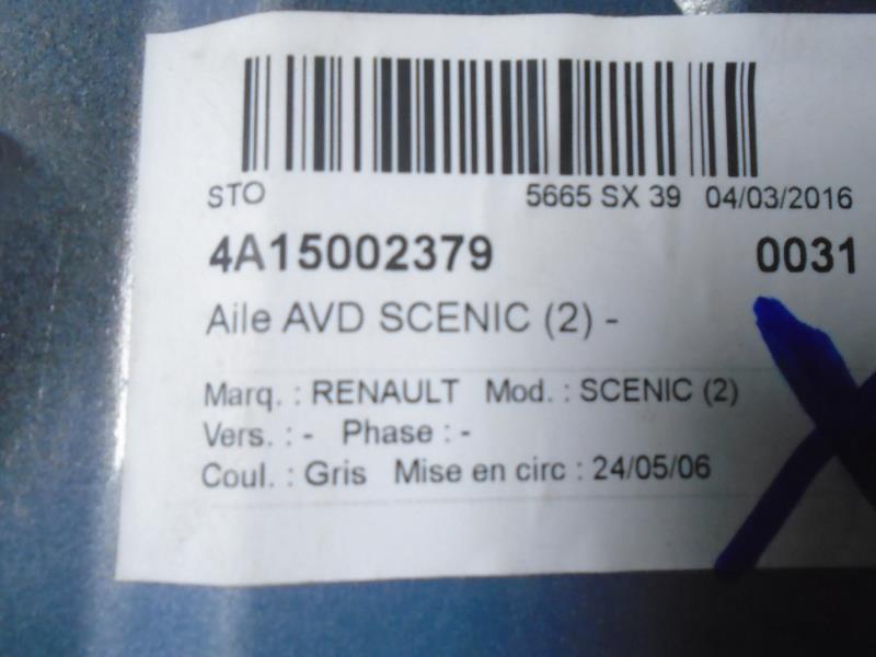 Aile avant droit RENAULT SCENIC 2 PHASE 1 Diesel - 1