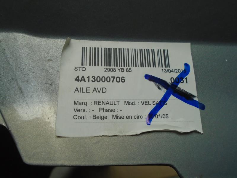 Aile avant droit RENAULT VEL SATIS PHASE 1 Diesel - 1