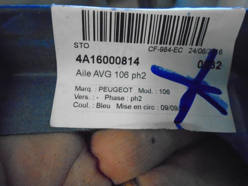 Aile avant gauche PEUGEOT 106 PHASE 2 Diesel - 1