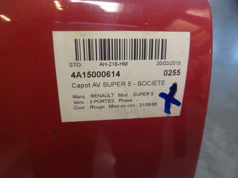Capot RENAULT SUPER 5 Essence - 1