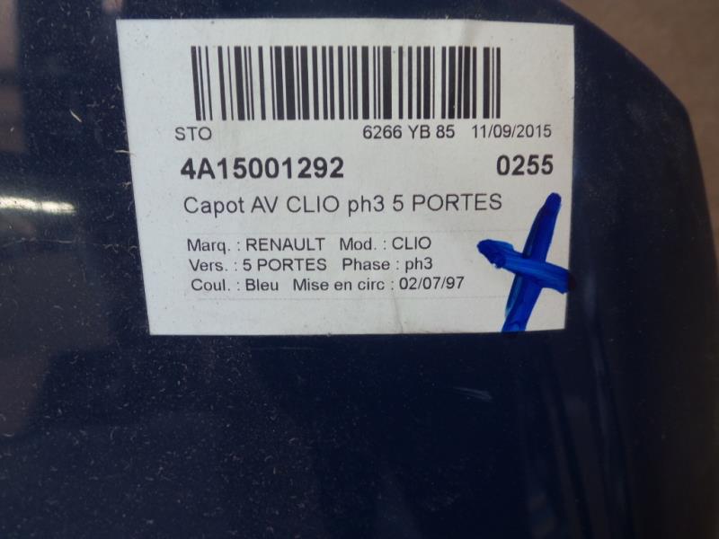Capot RENAULT CLIO 1 PHASE 3 Essence - 1