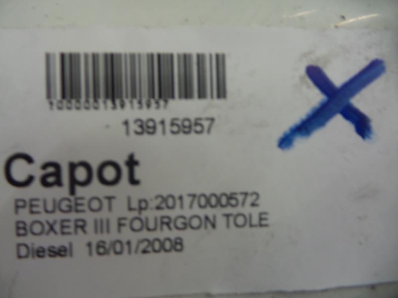 Capot PEUGEOT BOXER 3 PHASE 1 Diesel - 1