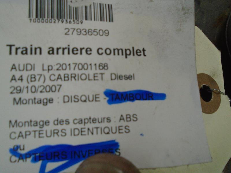 Train arriere complet AUDI A4 2 CABRIO PHASE 2 Diesel - 1