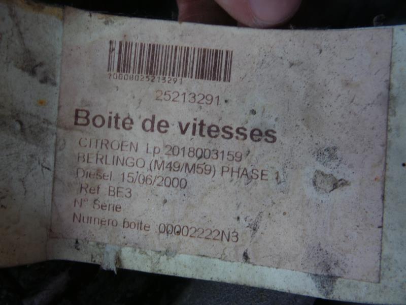Boite de vitesses CITROEN BERLINGO 1 PHASE 1 Diesel - 1