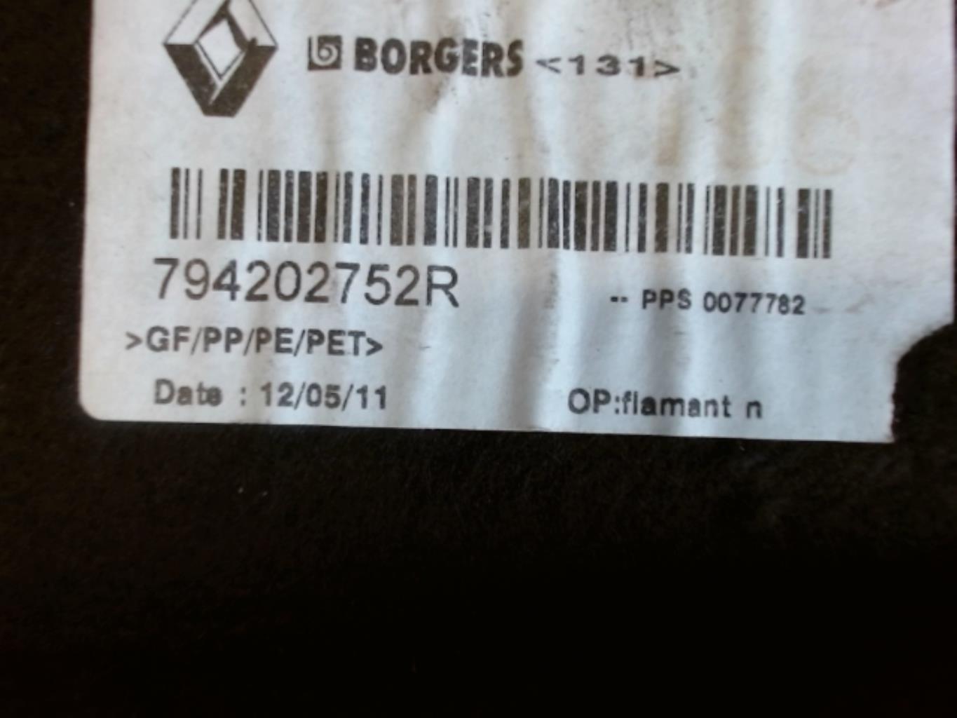 Plage arriere RENAULT SCENIC 3 PHASE 1 Diesel - 1