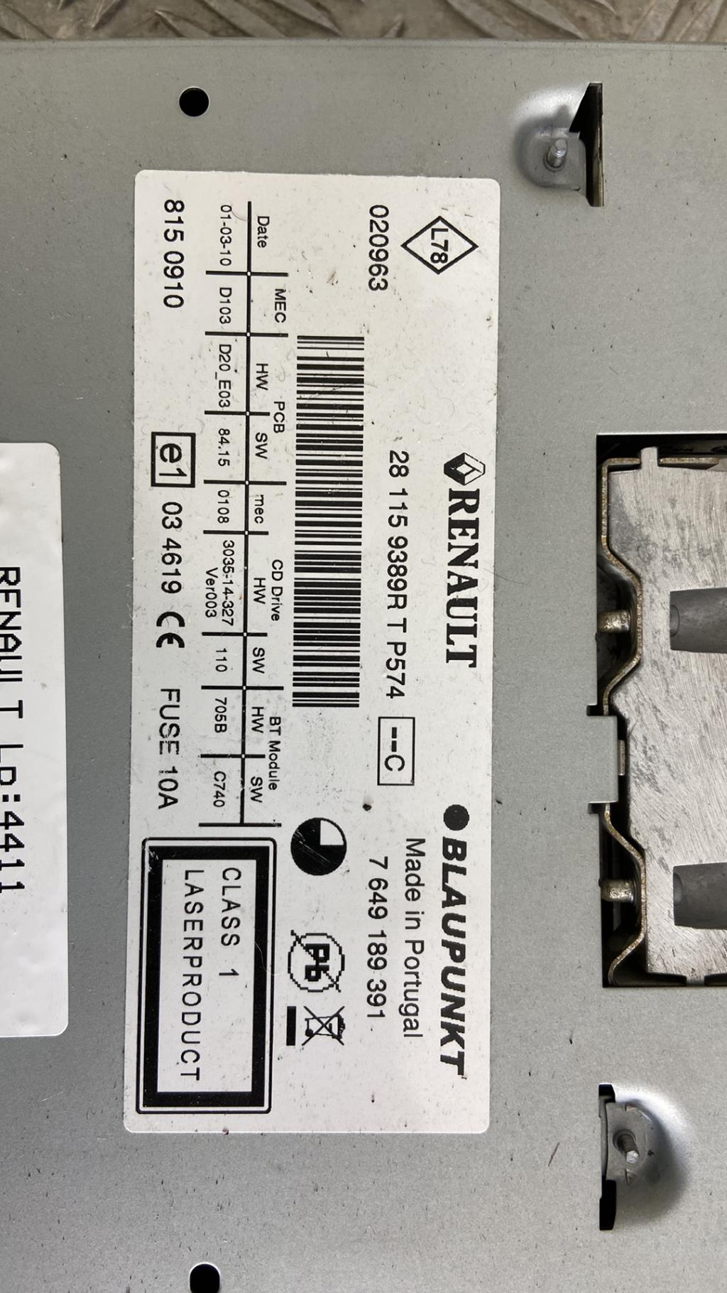 Autoradio originale RENAULT SCENIC 3 PHASE 1  - 1