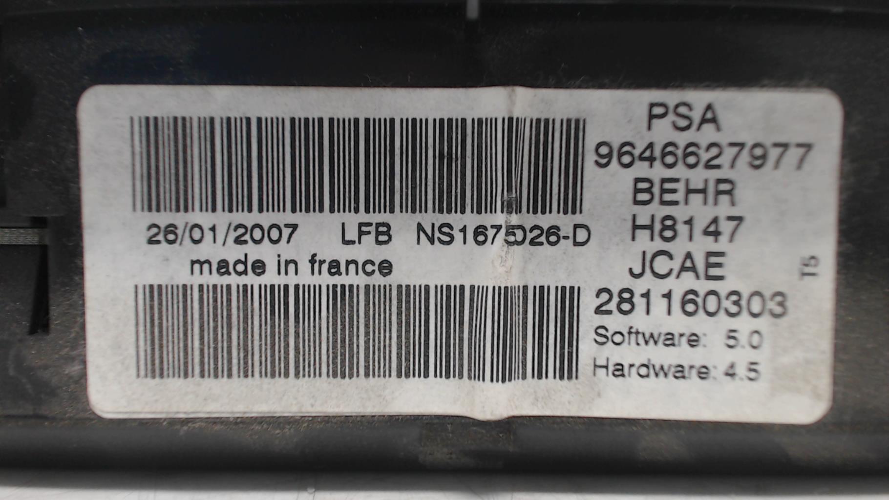 Commande chauffage PEUGEOT 307 PHASE 1 Diesel - 1