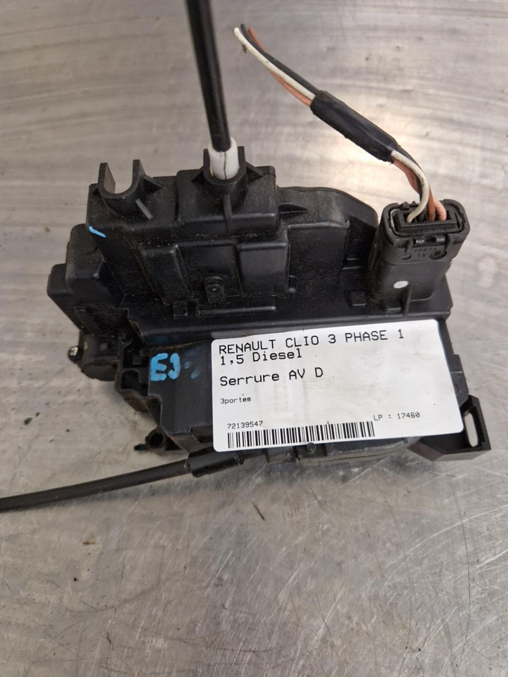 Serrure avant droit RENAULT CLIO 3 PHASE 1 Diesel - 1