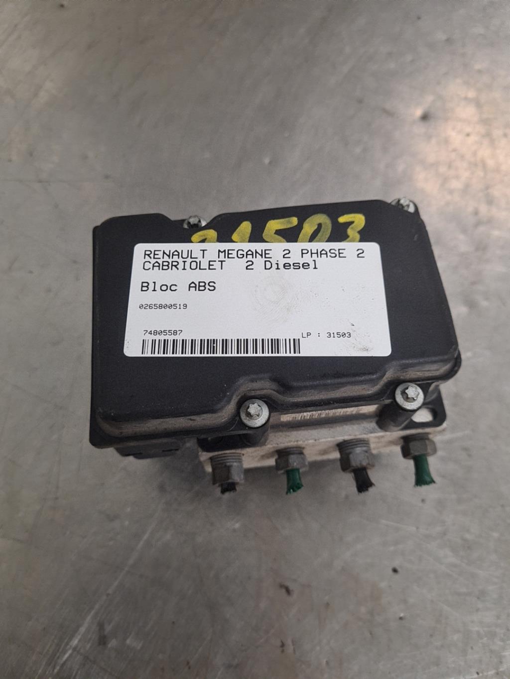 Bloc ABS (freins anti-blocage) RENAULT MEGANE 2 PHASE 2 CABRIOLET Diesel - 1