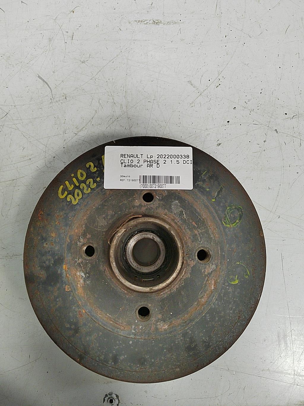 Tambour arriere droit RENAULT CLIO 2 PHASE 2 Diesel - 1