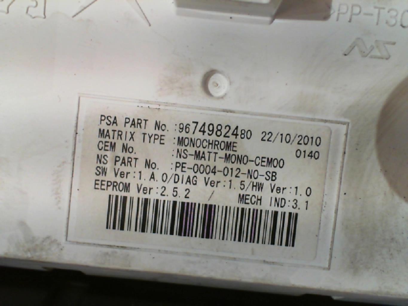 Compteur PEUGEOT 3008 1 PHASE 1 Diesel - 1