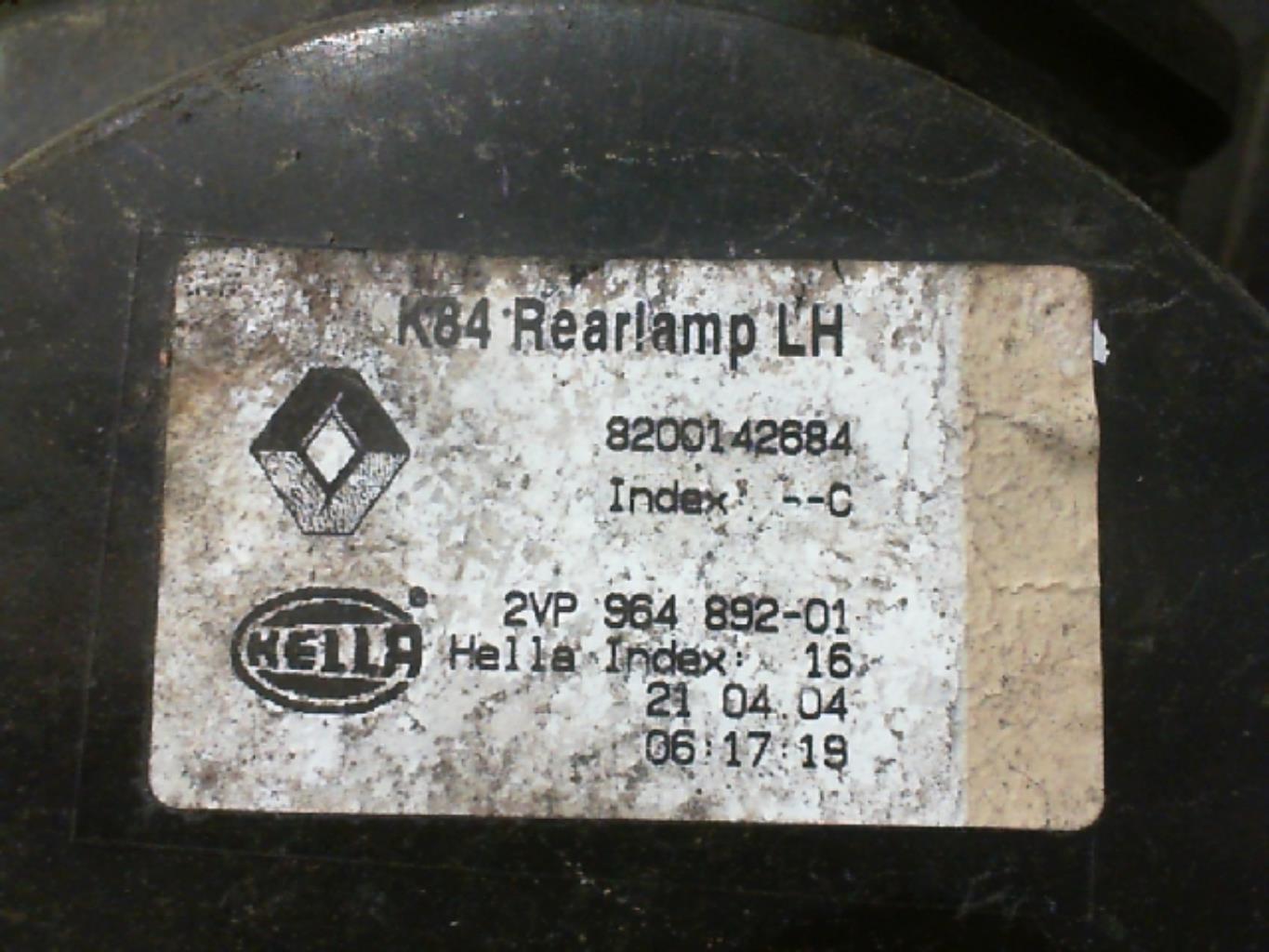 Fanale posteriore principale sinistro (luci) RENAULT MEGANE 2 PHASE 1 BREAK Gasolina - 1