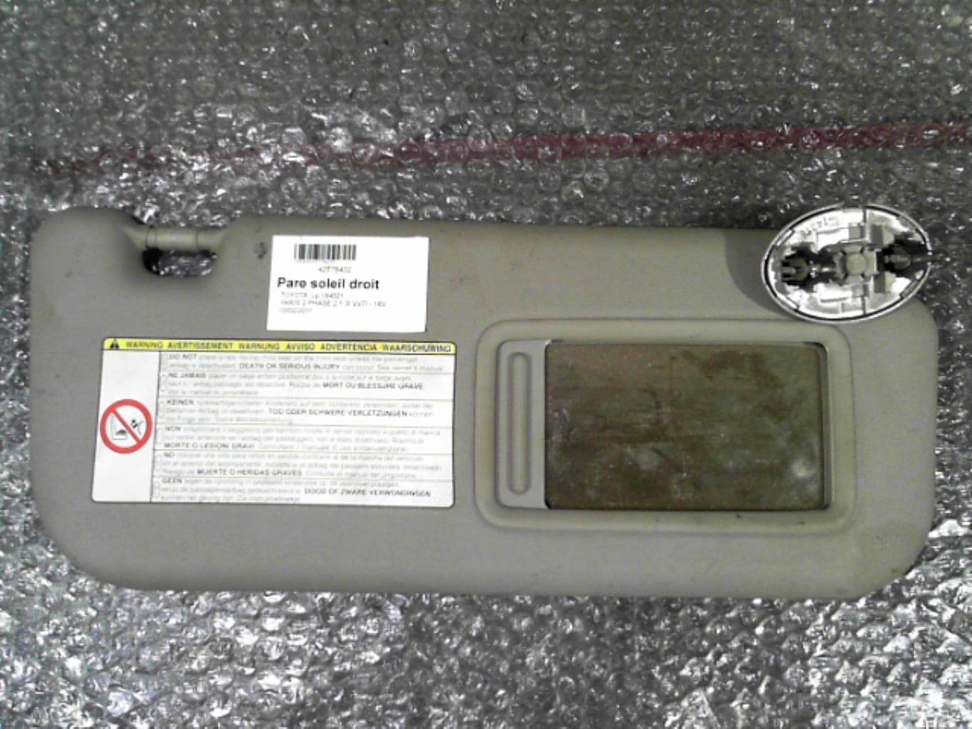 Visiera parasole destra TOYOTA YARIS 2 PHASE 2 Gasolina - 1
