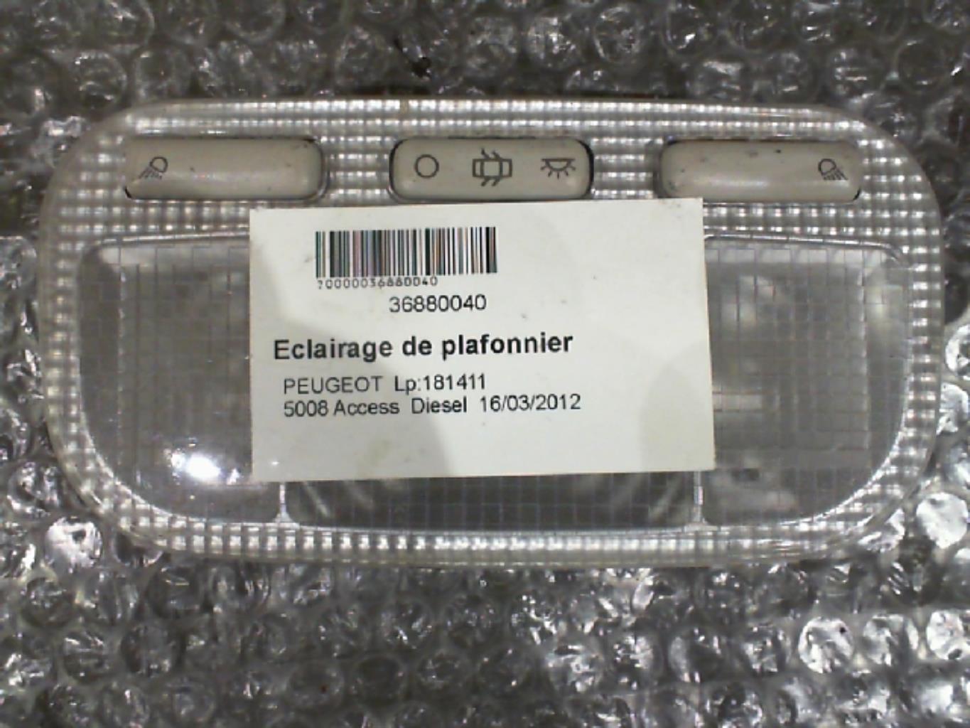 Eclairage de plafonnier PEUGEOT 5008 1 PHASE 1 Diesel - 1