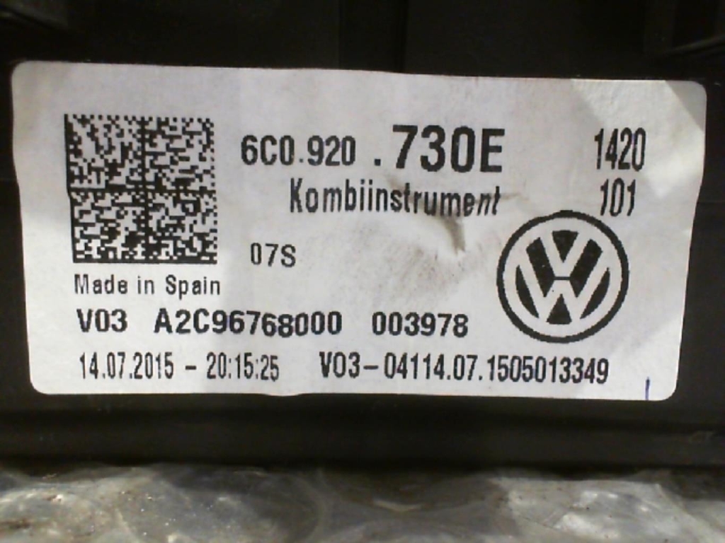 Compteur VOLKSWAGEN POLO 5 PHASE 2 Essence - 1