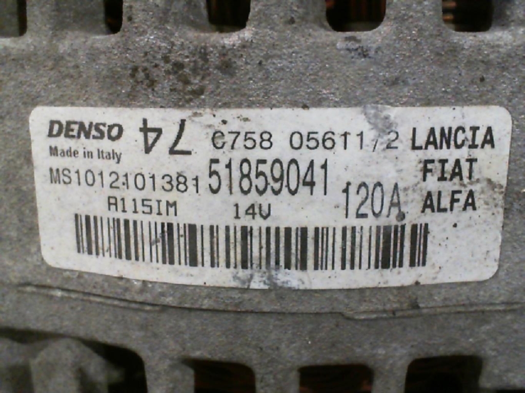 Alternatore FIAT PUNTO EVO 3 Gasolina - 1