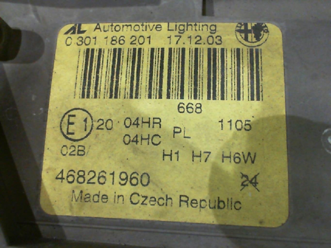 Gruppo ottico anteriore principale sinistro (luci)(faro) ALFA ROMEO 147 PHASE 1 Gasolina - 1