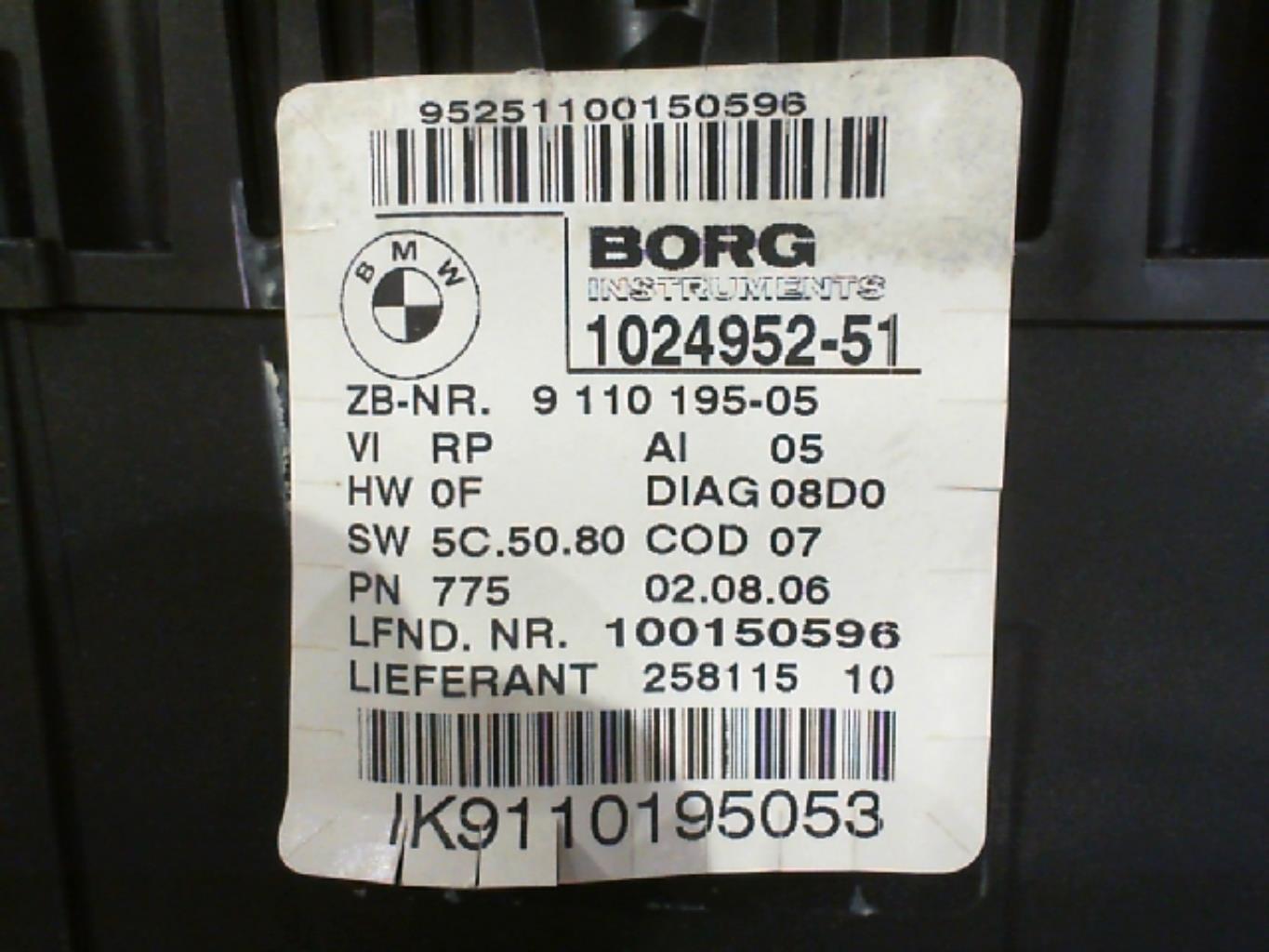 Compteur BMW SERIE 1 E87 PHASE 1 Schwarz II (668) Diesel - 1