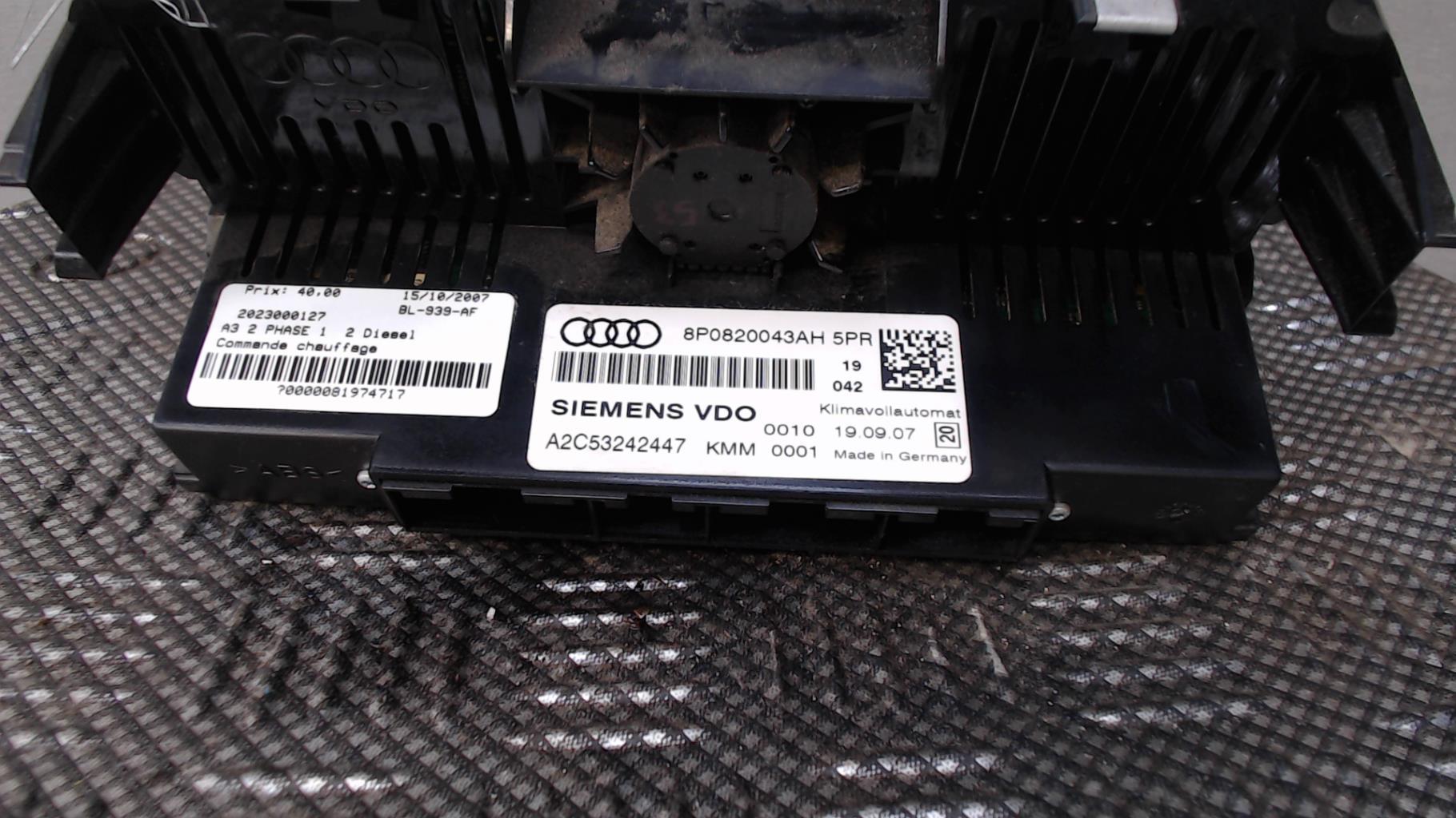 Commande chauffage AUDI A3 2 PHASE 1 Diesel - 1