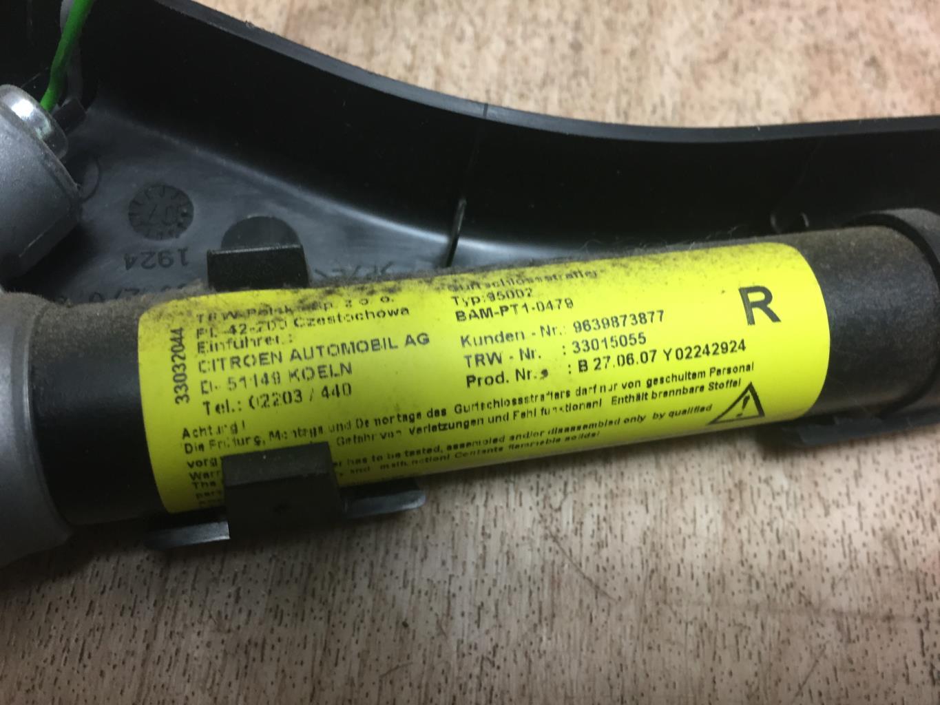 Aggancio cintura sicurezza anteriore destro CITROEN C3 1 PHASE 1 Diésel - 1