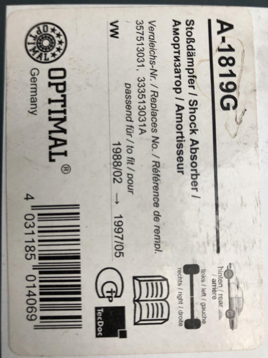 Ammortizzatori posteriori VOLKSWAGEN PASSAT 3  - 1