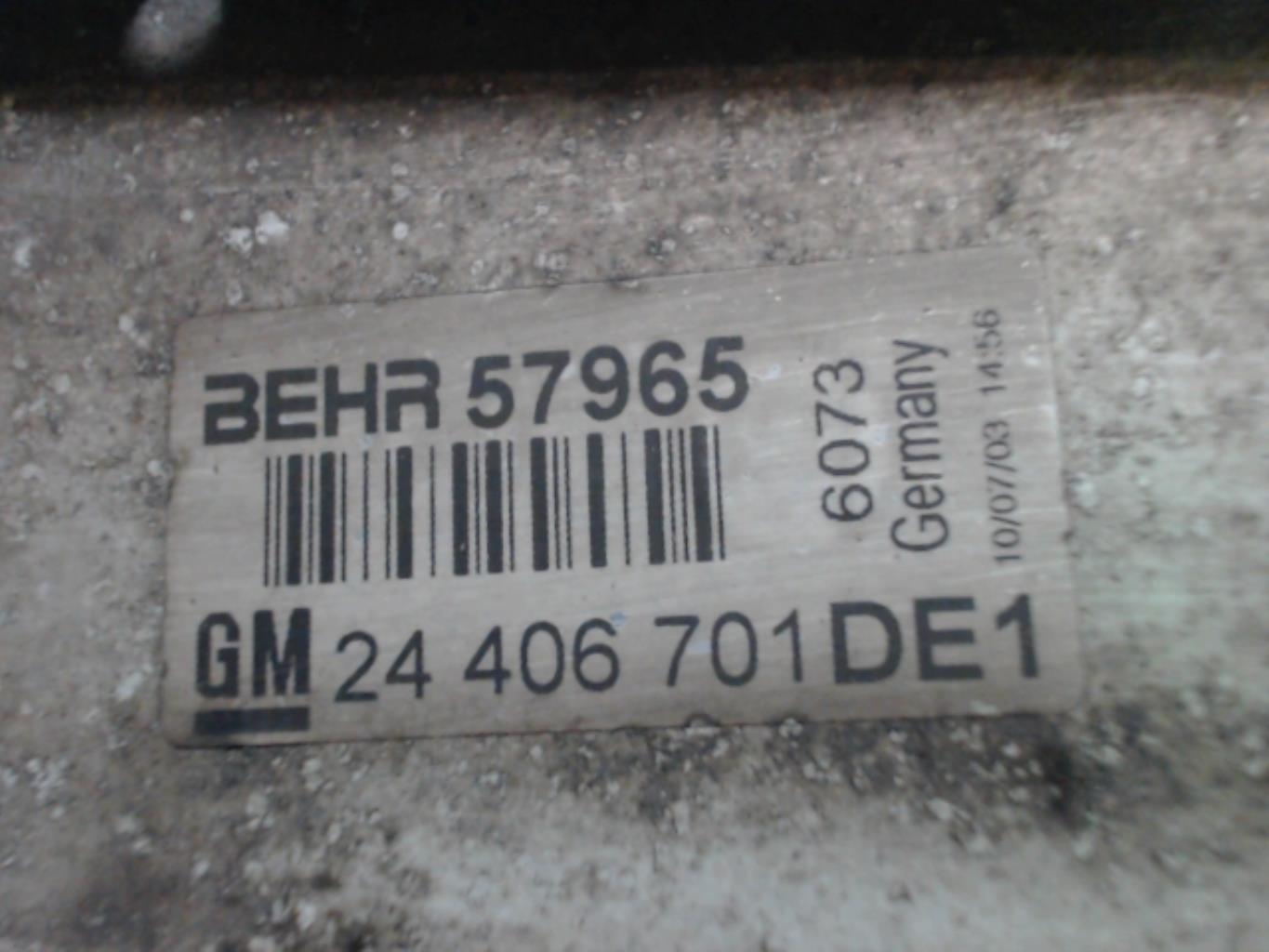 Echangeur air (Intercooler) OPEL ZAFIRA A PHASE 2 Diesel - 1