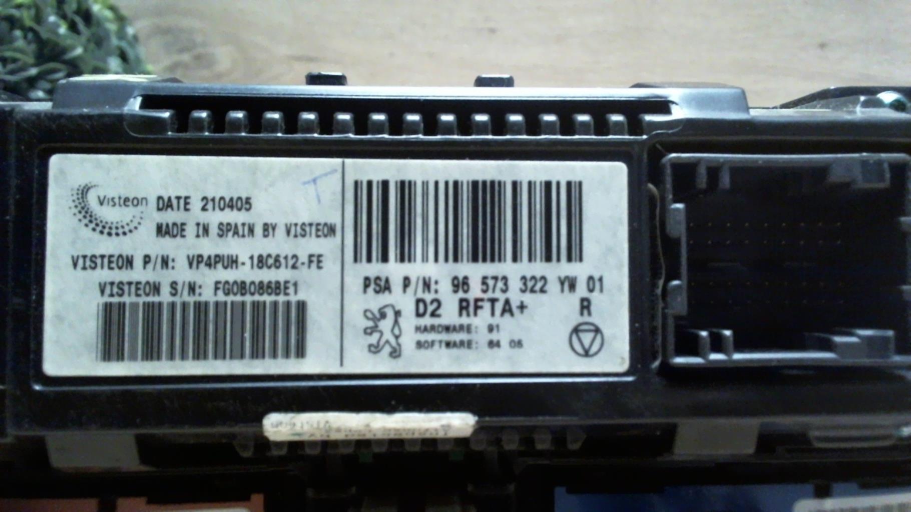 Commande chauffage PEUGEOT 407 PHASE 1 Essence - 1
