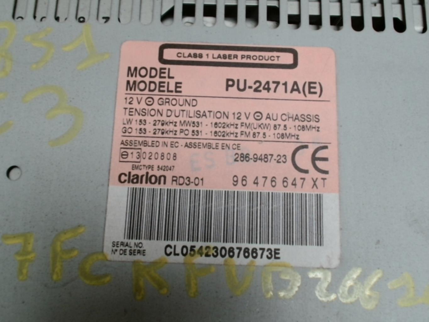 Autoradio d'origine CITROEN C3 1 PHASE 1 Essence - 1