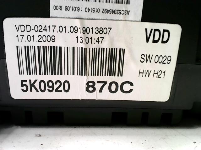 Compteur VOLKSWAGEN GOLF 6 Diesel - 1