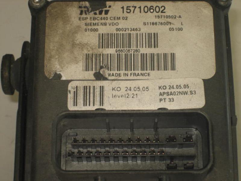 Blocco ABS (antibloccaggio freni) PEUGEOT 407 PHASE 1 Diésel - 1