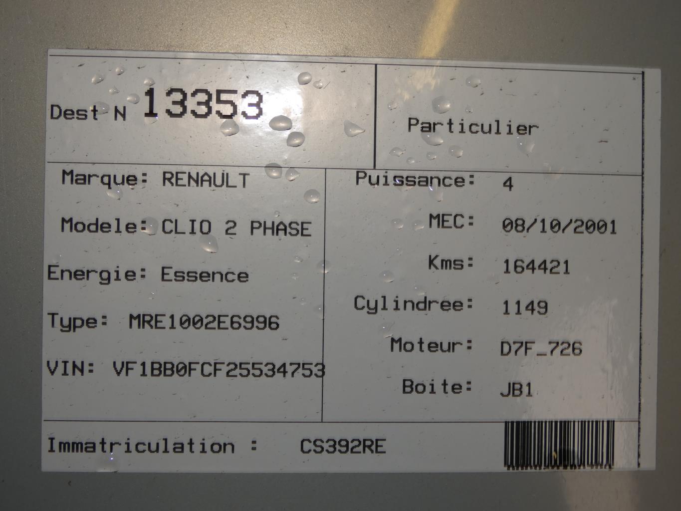 Boite de vitesses RENAULT CLIO 2 PHASE 2 Essence - 1