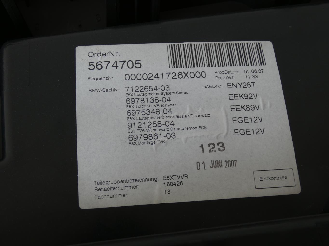 Pannello portiera anteriore destro BMW SERIE 1 E81 Diésel - 1