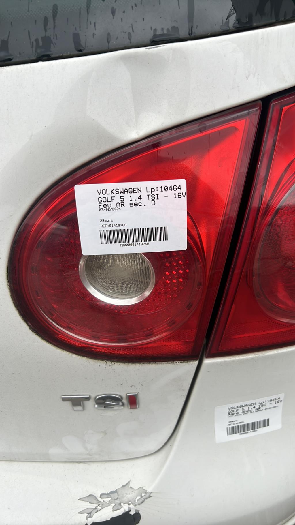 Feu arriere secondaire droit (feux) VOLKSWAGEN GOLF 5 Essence - 1