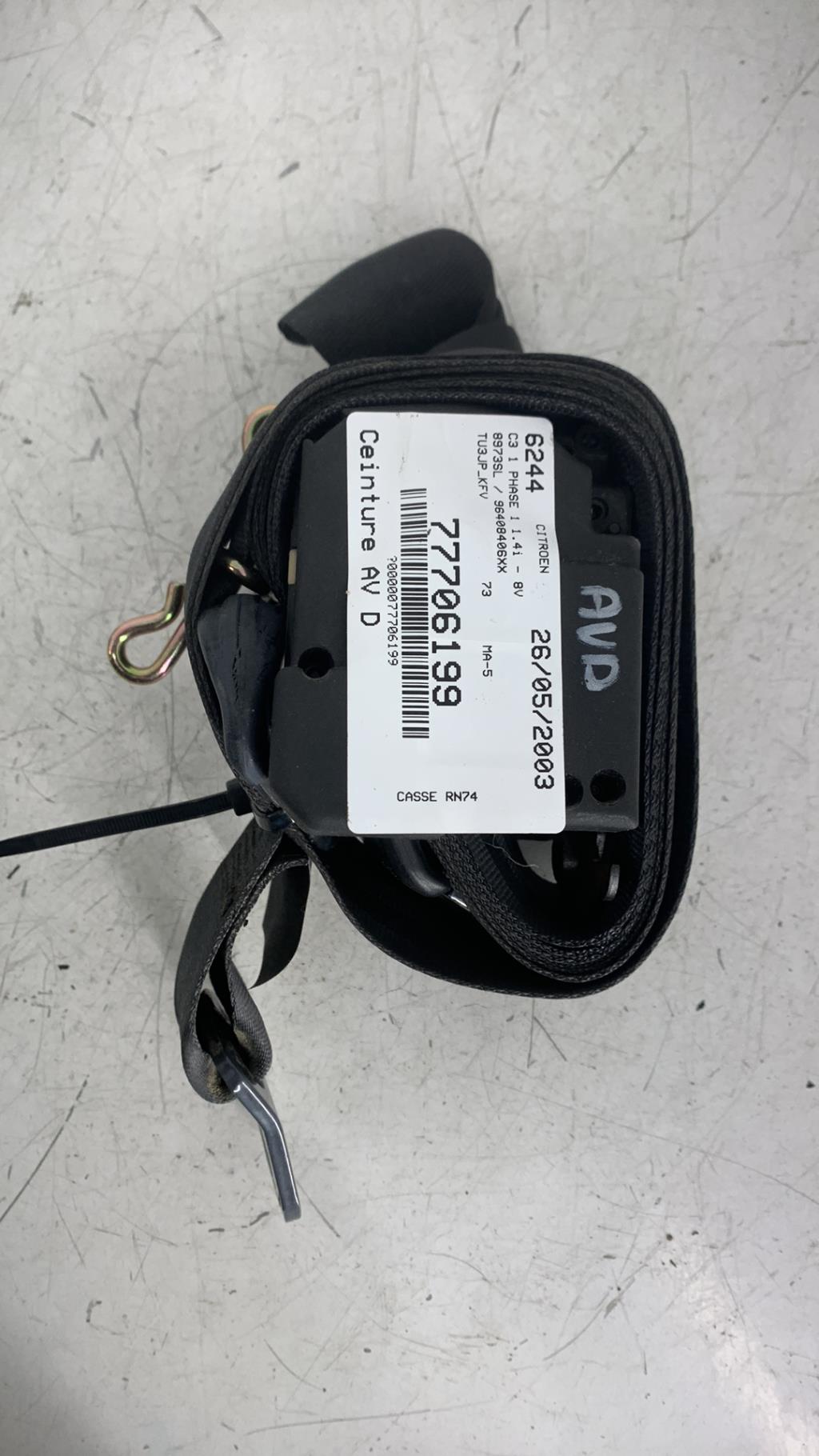 Ceinture avant droit CITROEN C3 1 PHASE 1 Essence - 1