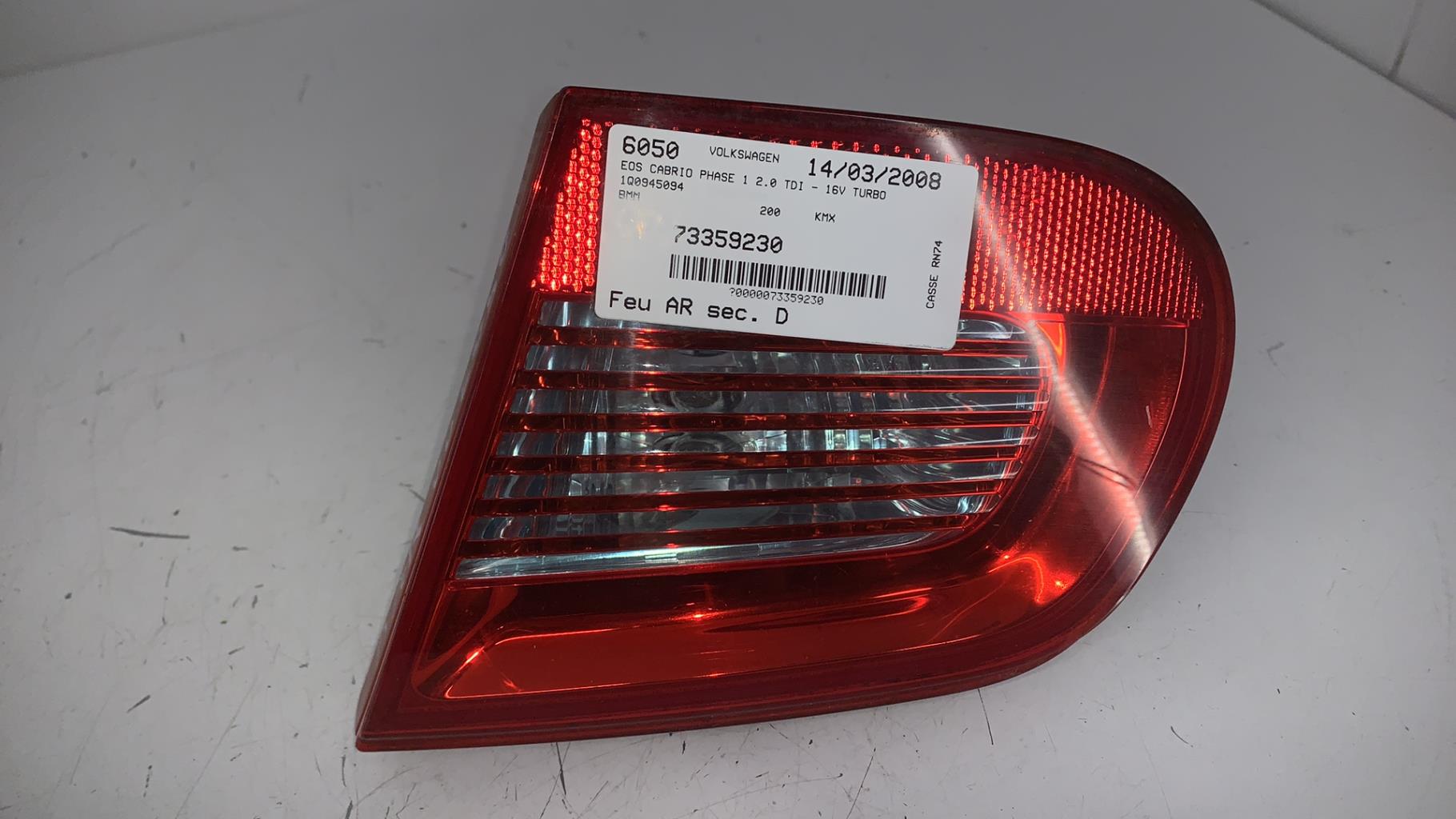Feu arriere secondaire droit (feux) VOLKSWAGEN EOS CABRIO PHASE 1  - 1