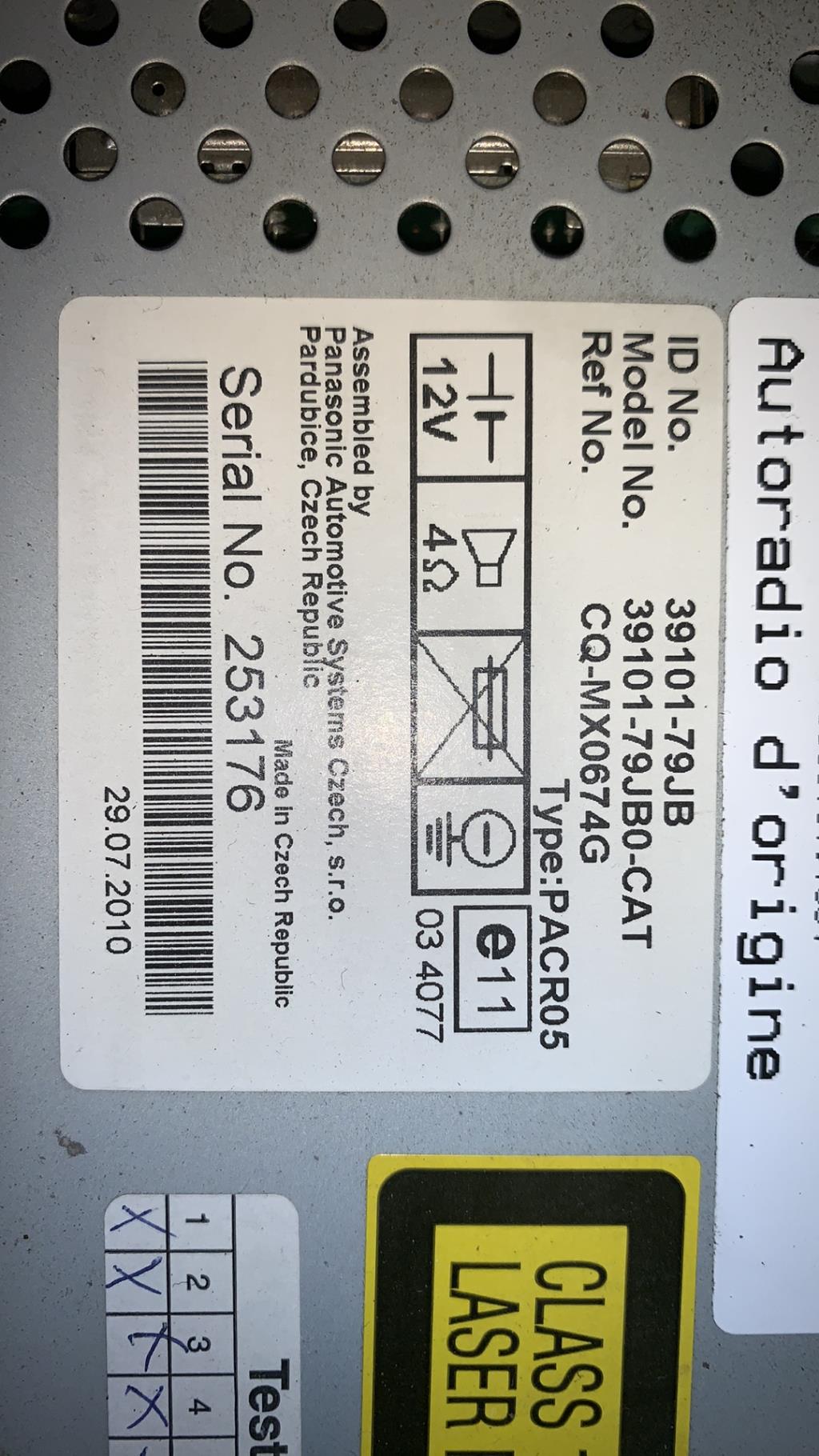 Autoradio d'origine SUZUKI SX4 1 Diesel - 1