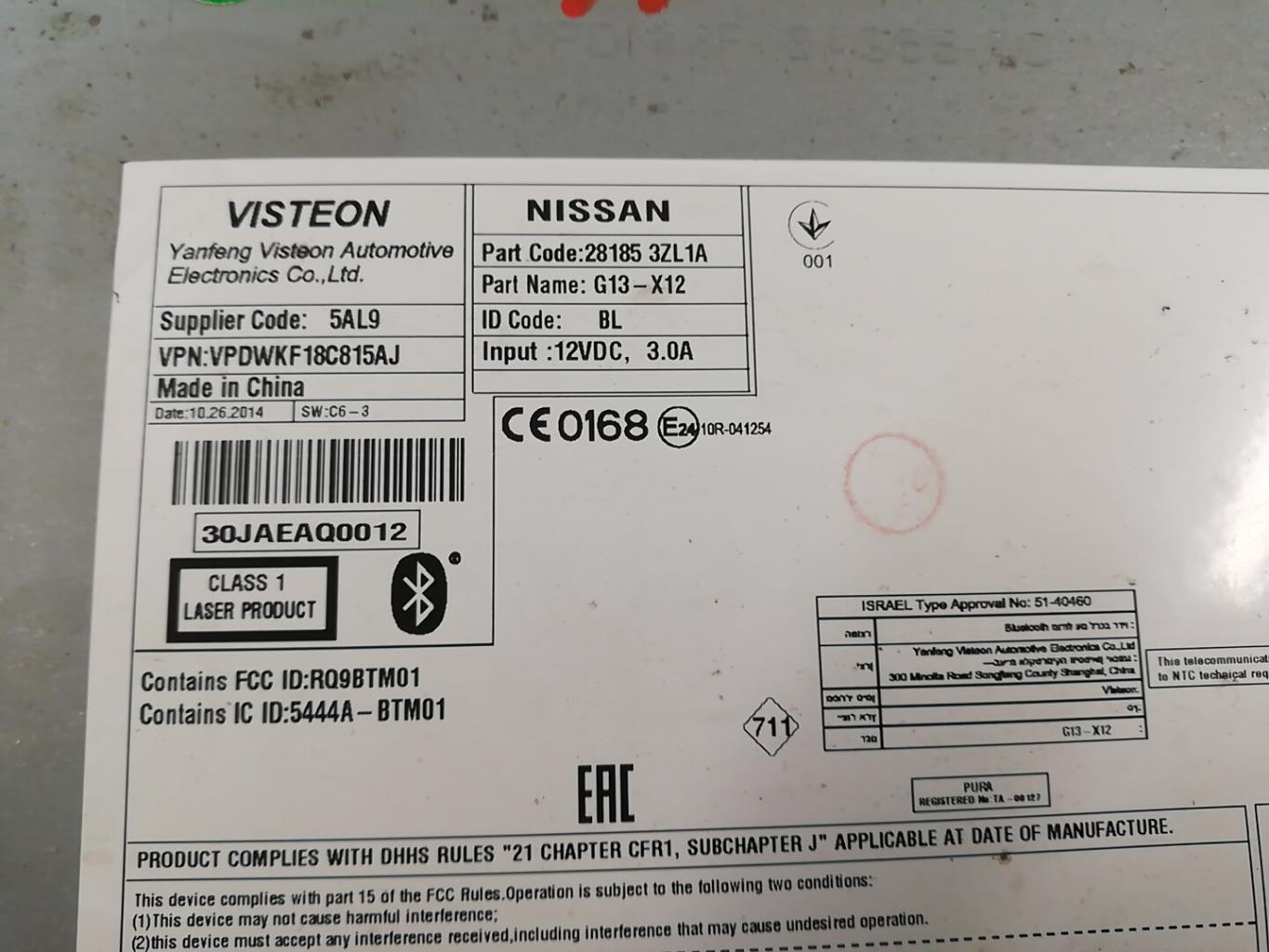 Autoradio originale NISSAN PULSAR Diésel - 1