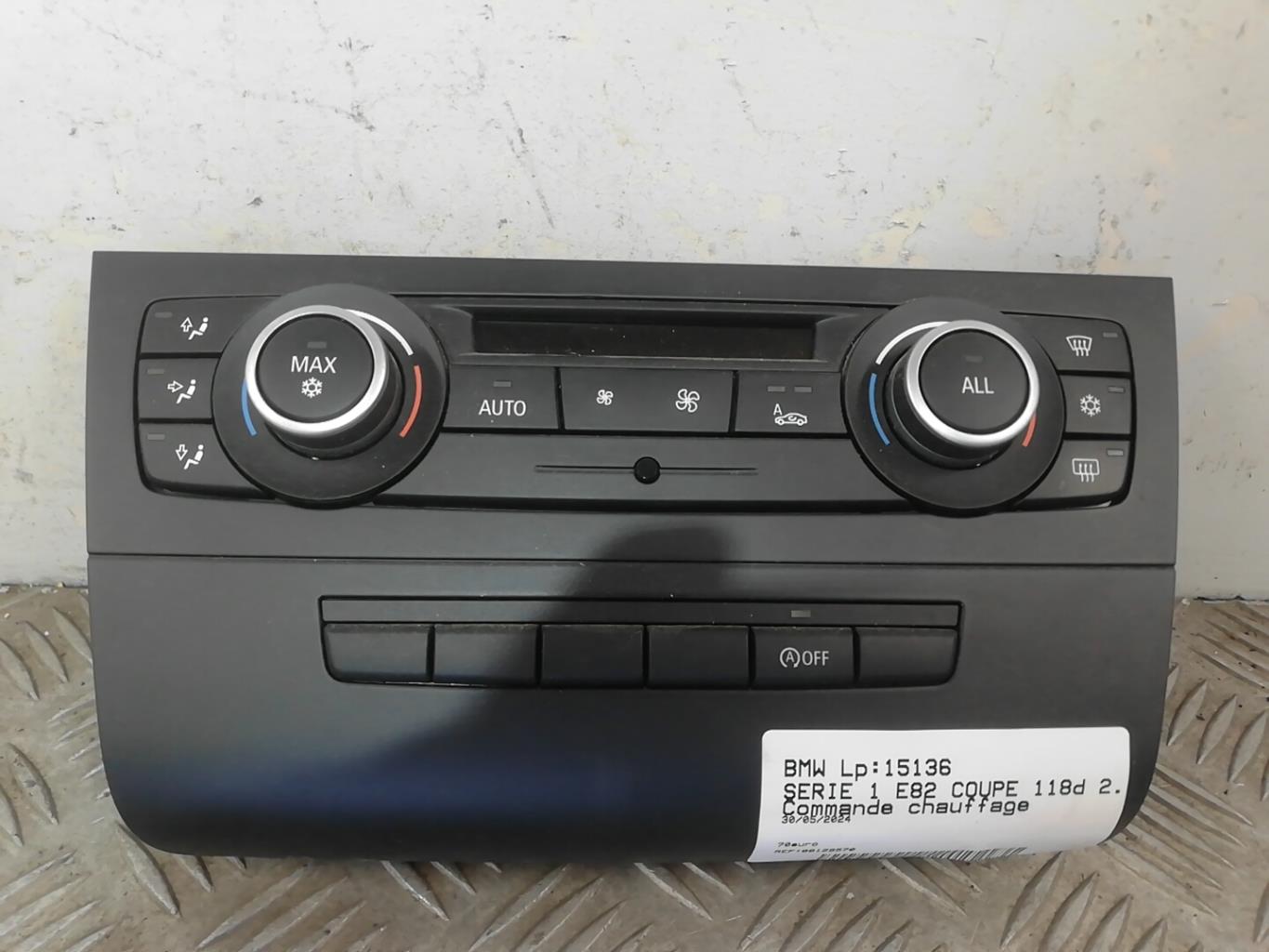 Commande chauffage BMW SERIE 1 E82 COUPE Diesel - 1