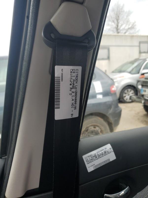 Cintura di sicurezza anteriore destra CITROEN C3 1 PHASE 2 Diésel - 1