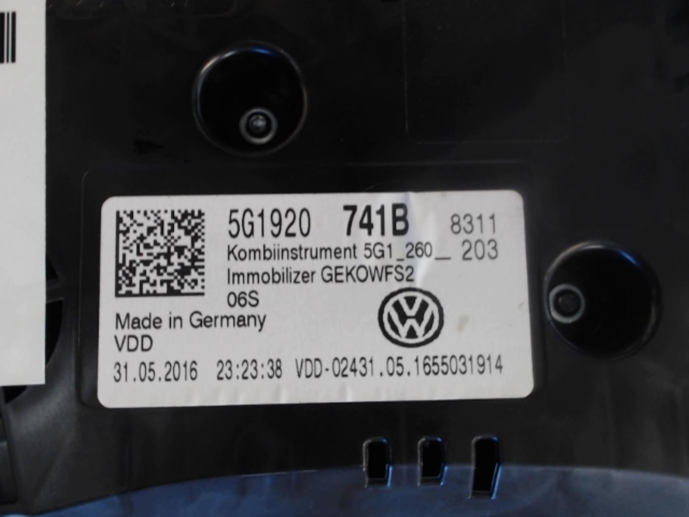 Compteur VOLKSWAGEN GOLF 7 PHASE 1 Diesel - 1
