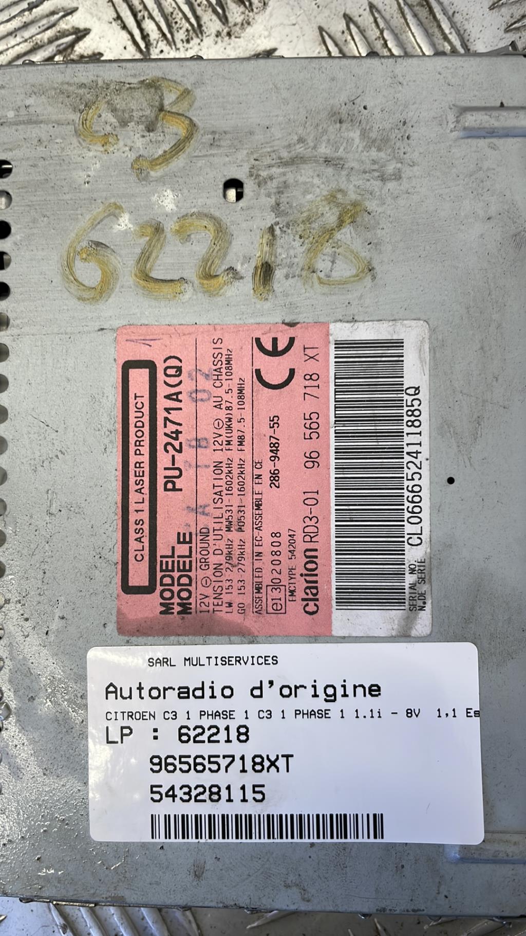 Autoradio originale CITROEN C3 1 PHASE 1 Gasolina - 1