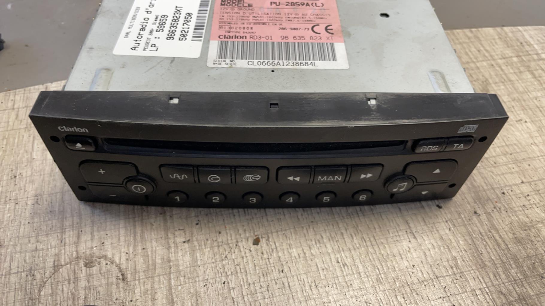 Autoradio originale PEUGEOT 206+ Diésel - 1