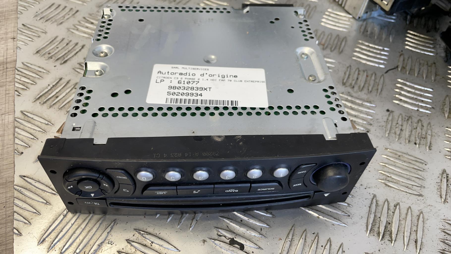 Autoradio originale CITROEN C3 2 PHASE 1 Diésel - 1
