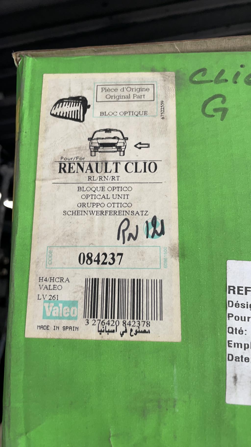 Gruppo ottico anteriore principale sinistro (luci)(faro) RENAULT CLIO 1 PHASE 1 Gasolina - 1