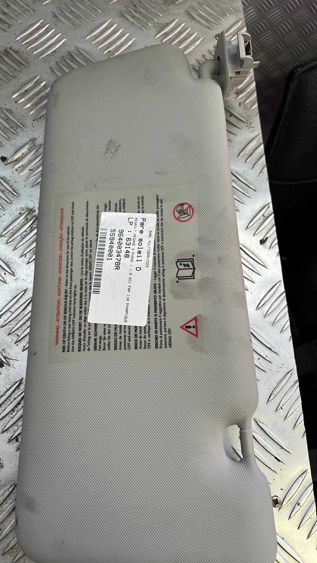 Visiera parasole destra RENAULT MEGANE 3 PHASE 1 Diésel - 1