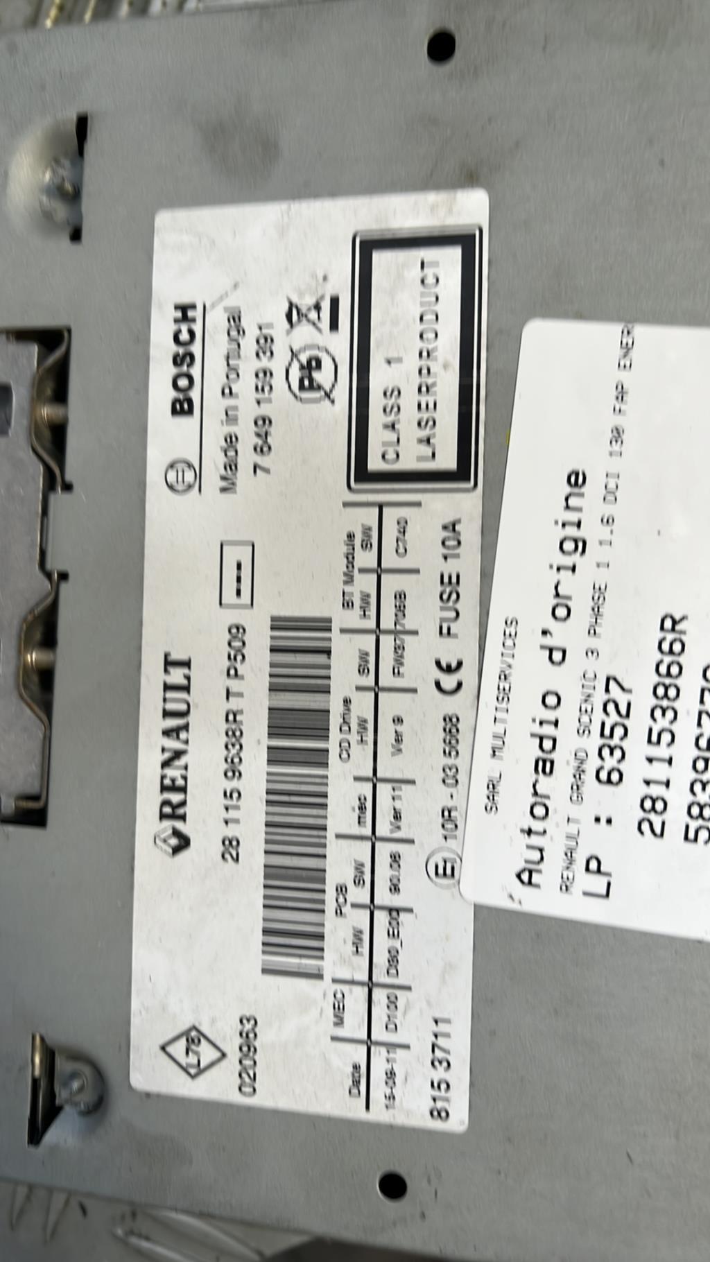 Autoradio originale RENAULT GRAND SCENIC 3 PHASE 1 Diésel - 1