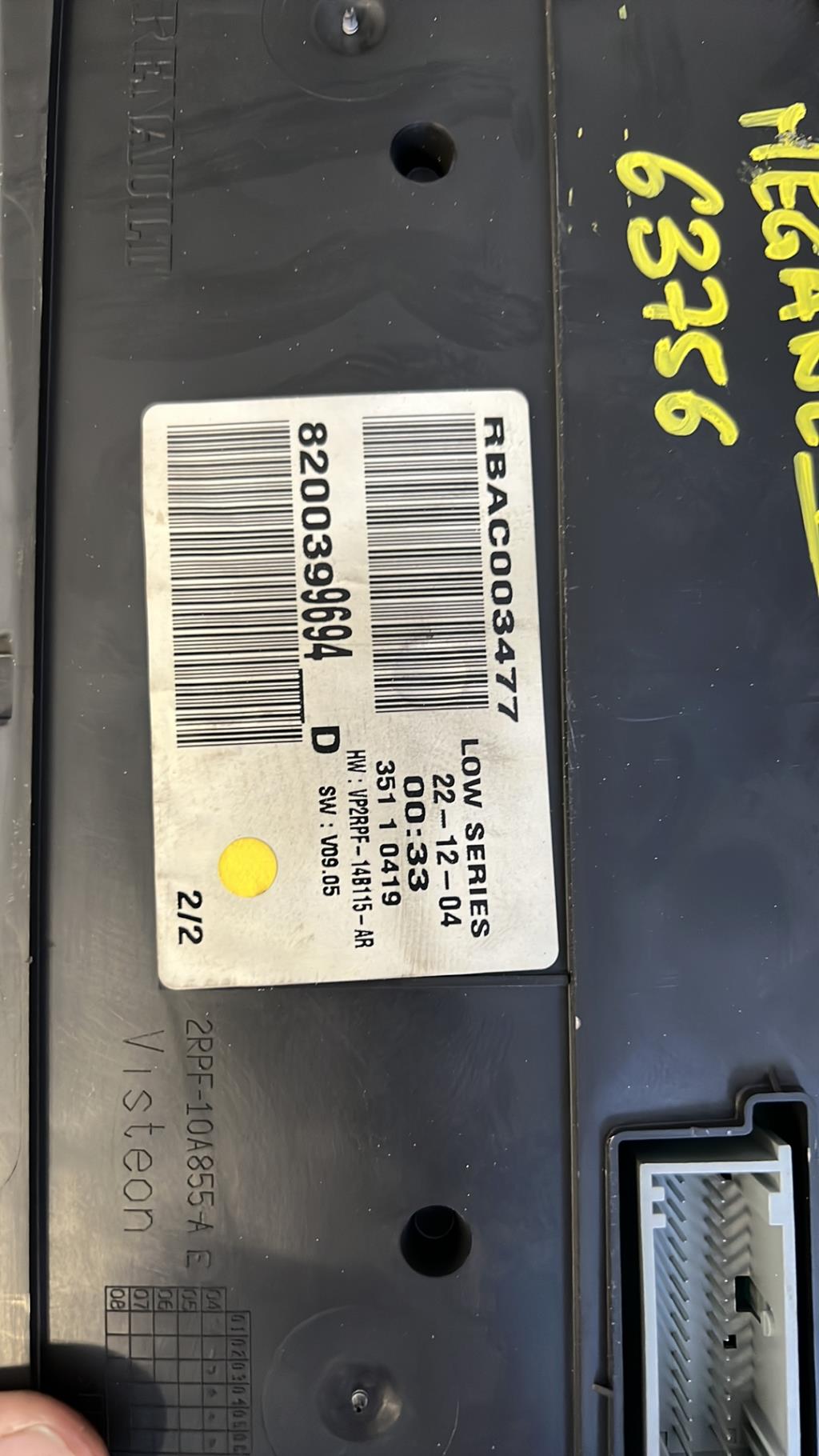 Compteur RENAULT MEGANE 2 PHASE 1 Essence - 1