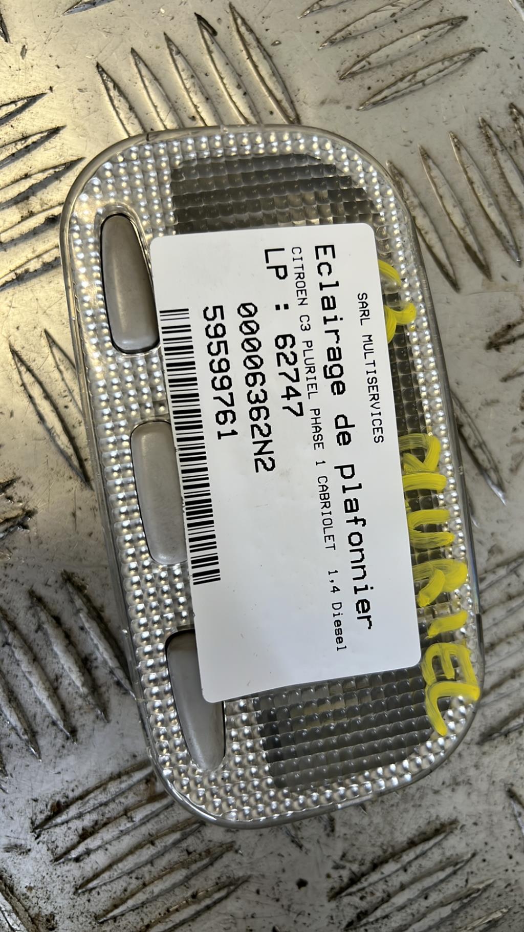 Eclairage de plafonnier CITROEN C3 PLURIEL PHASE 1 CABRIOLET Diesel - 1