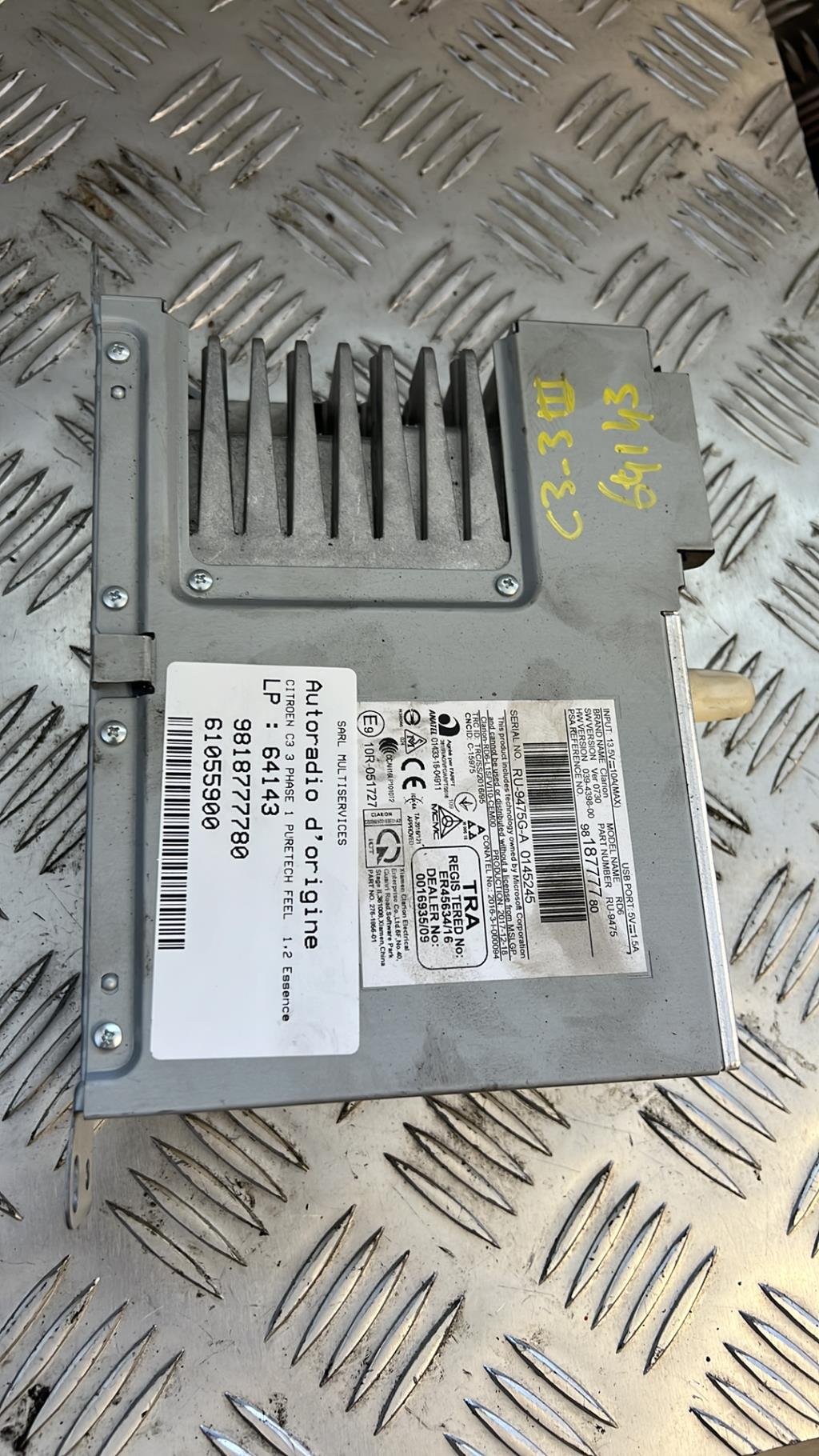 Autoradio originale CITROEN C3 3 PHASE 1 Gasolina - 1