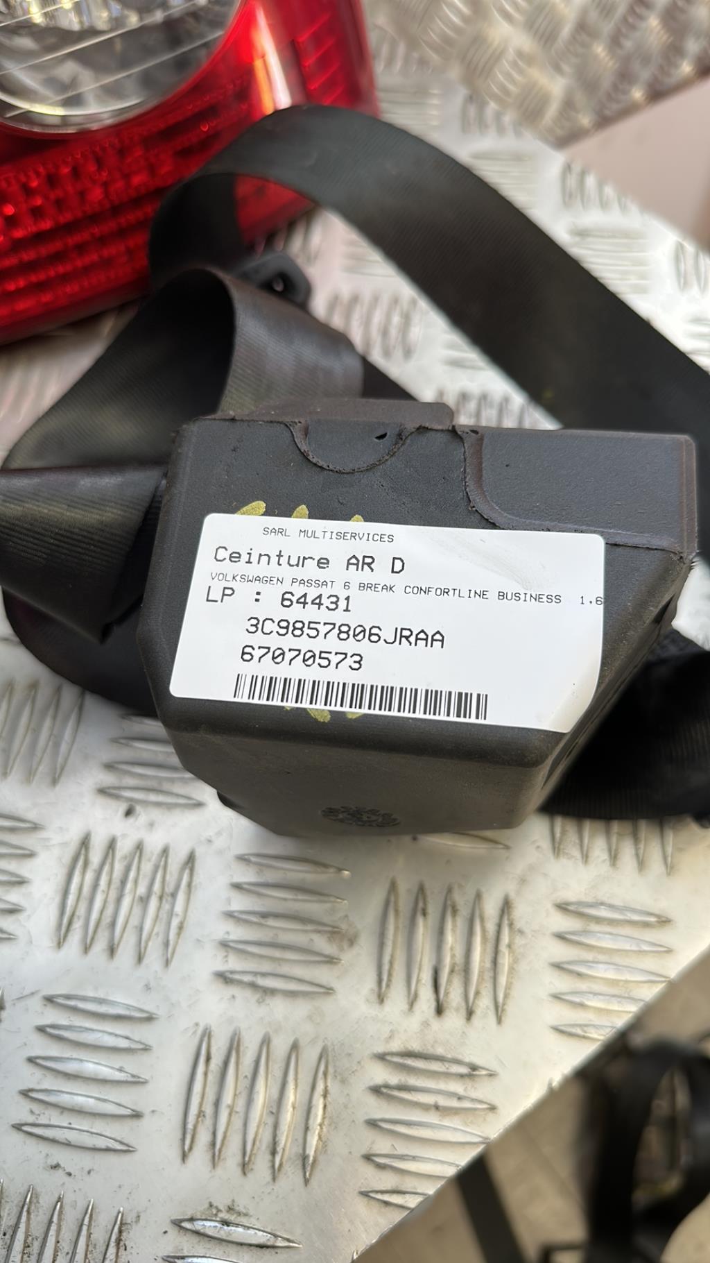 Cintura di sicurezza posteriore destra VOLKSWAGEN PASSAT 6 BREAK Diésel - 1